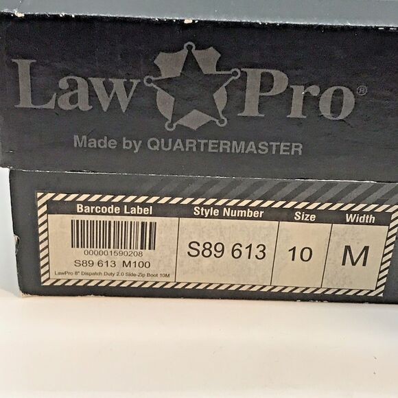LawPro by Quartermaster 8" Dispatch Duty 2.0 Men's 10M Black Side Zip Boots NEW - Picture 11 of 15